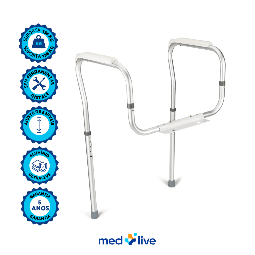 Barra de Apoio Sanitário com Ajuste de Altura — Med Live Well